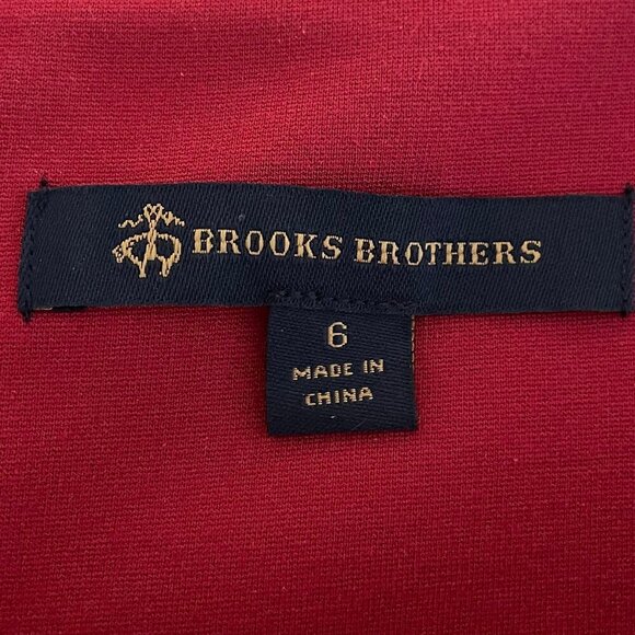 Brooks Brothers Sleeveless Boat Nk Fit & Flare Rayon Nylon Blend Dress Red Sz 6 - Picture 9 of 14